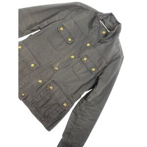 J.Crew Relaxed Boyfriend Field Jacket Charcoal Khaki Utility Coat Women's Medium